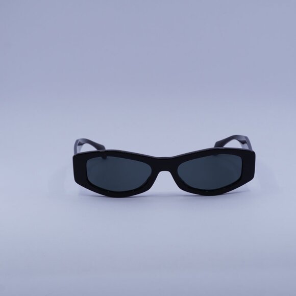 Versace VE4487 GB1/87 Sunglasses Black Rectangle Frame, Dark Grey Lenses main image 4